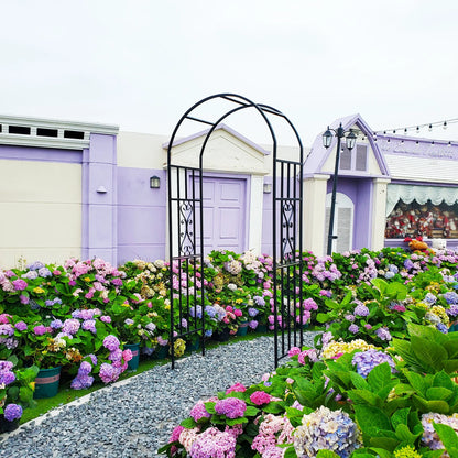 SCENDOR Garden Arches Arbors Curved Metal Durable Iron Plants Trellis Stand Use for Outdoor Garden Arbor Climbing Plants Wedding Arches Ceremony