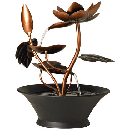 Ashton Begonia Flowers 10 1/4" High Small Zen Modern Indoor Decor Resin Tabletop Fountain Desk Relaxation