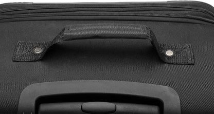 U.S. Traveler Aviron Bay Expandable Softside Luggage with Spinner Wheels, Black, 22" Carry-on