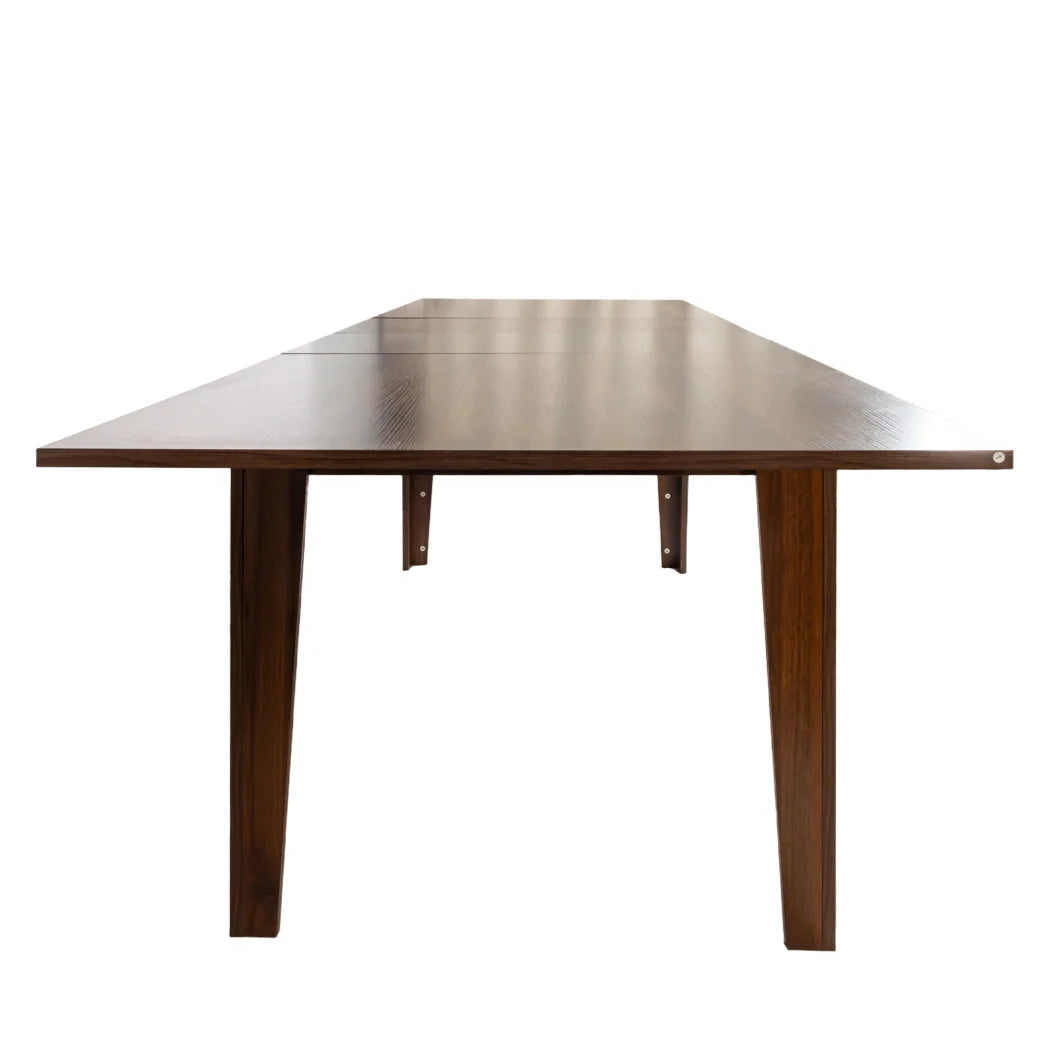 106" Expandable Dining Table for Small Spaces, Space-Saving Extendable Kitchen Table with Scratch-Resistant Surface, Multi-Functional Walnut Finish for Family Meals & Home Office Use