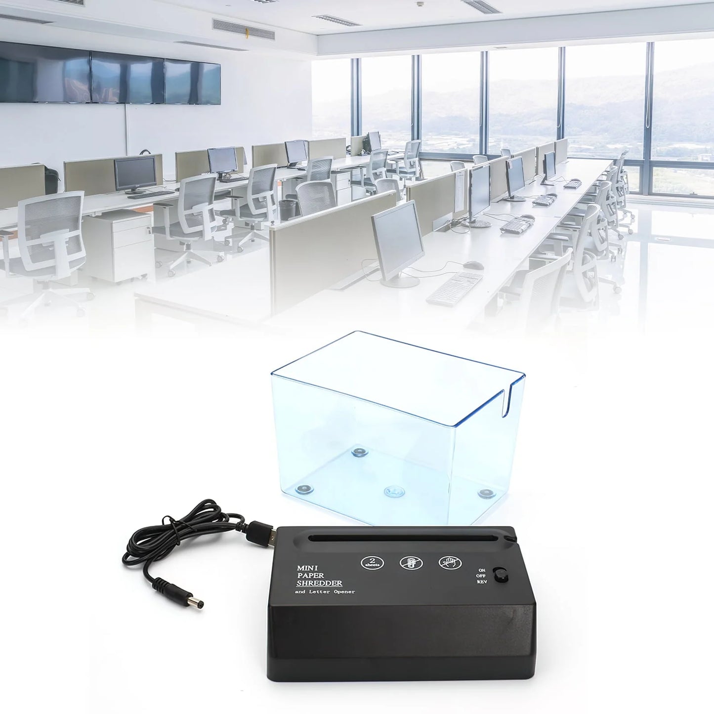 Mini Paper Shredder, Portable A6 Electric Shredder Documents Paper Cutting Tool Home Office Desktop Stationery