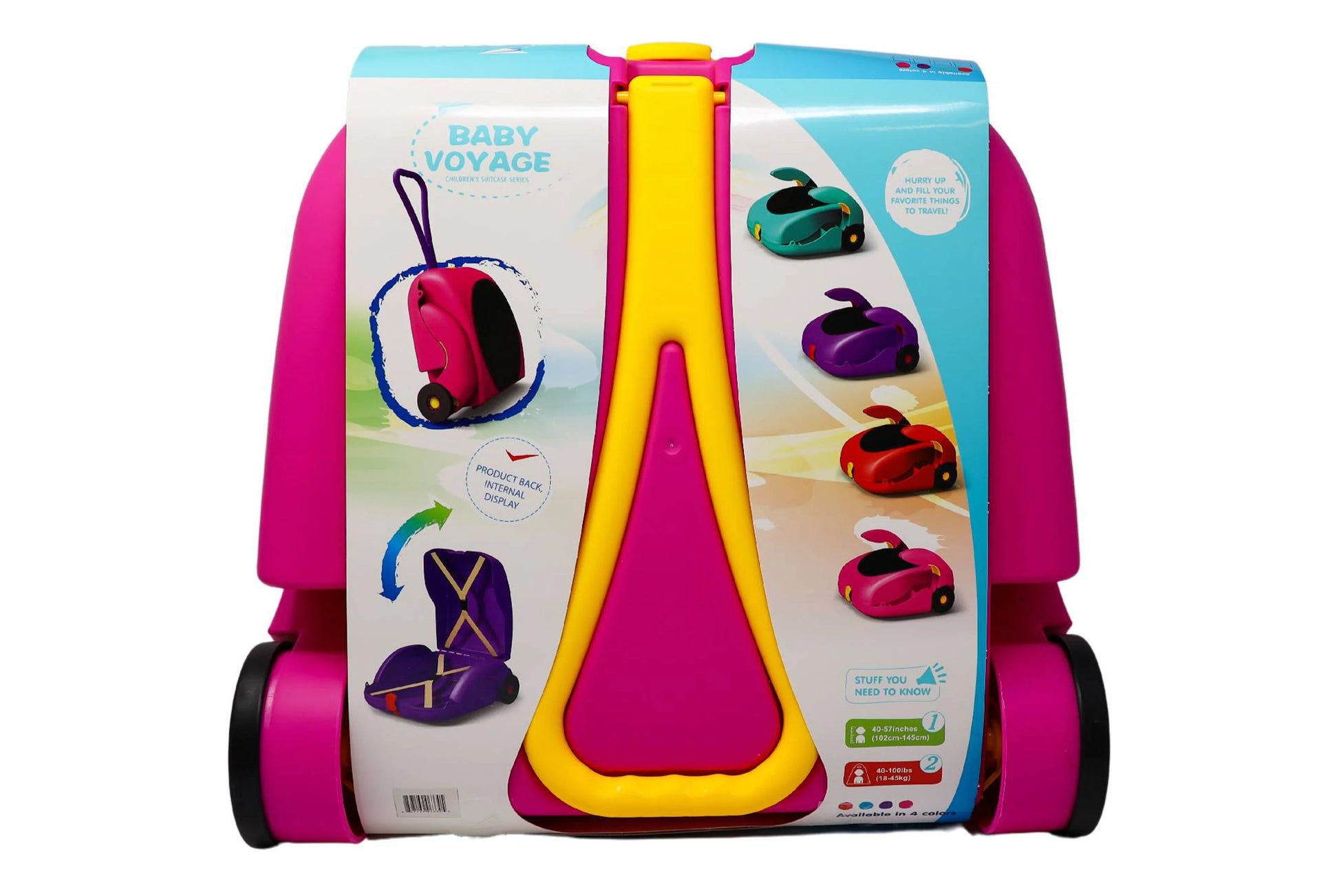 BABY VOYAGE Pull Along Luggage Case and Convertible Seat in One for Kids Going Places ( Pink )