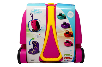 BABY VOYAGE Pull Along Luggage Case and Convertible Seat in One for Kids Going Places ( Pink )