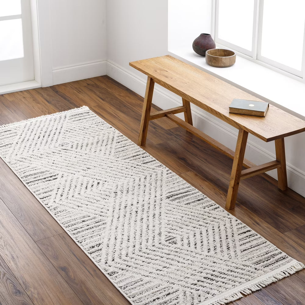 Livabliss Berlin Bohemian Geometric Area Rug,7'10" x 10',Cream/Black