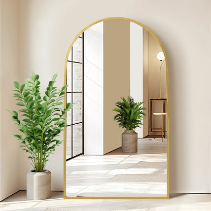 MAYEERTY 71"x32" Modern Aluminum Alloy Arch Full Length Floor Mirror Full Oversize Mirror,Black