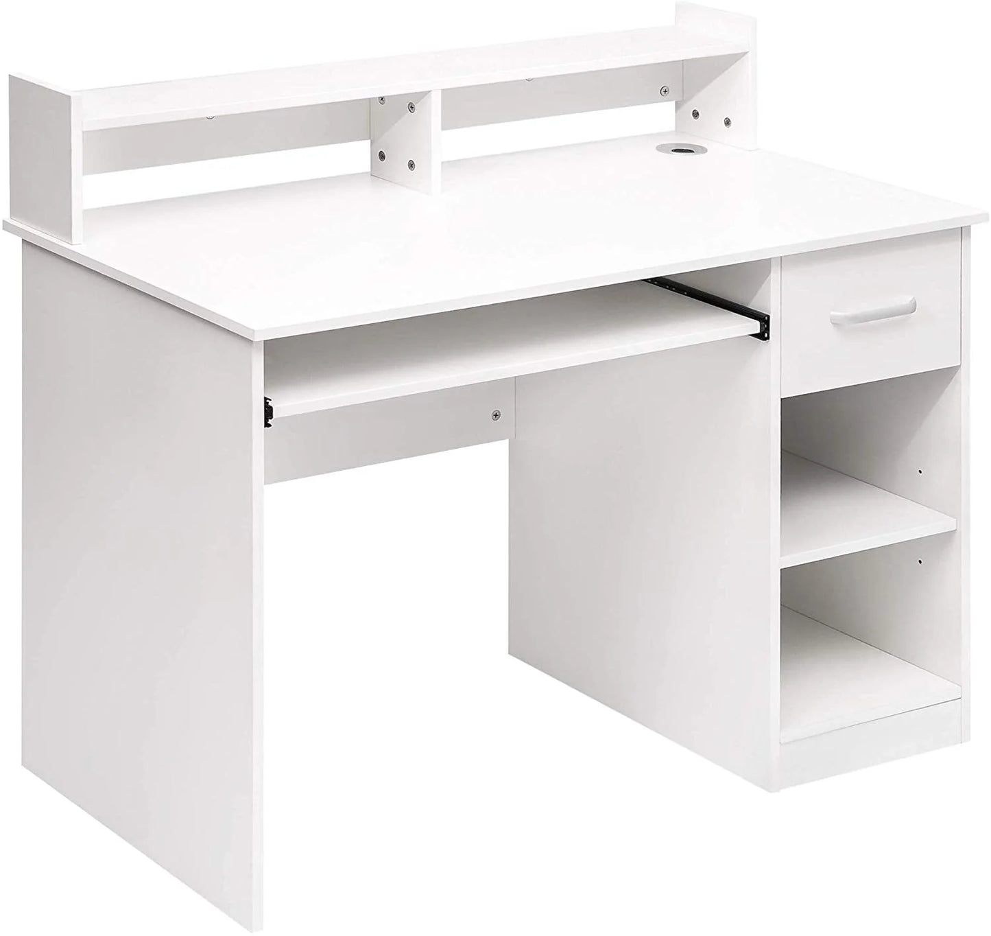 Winado Computer Desk Home Office Workstation Laptop Study Table with Drawer Keyboard Tray, White