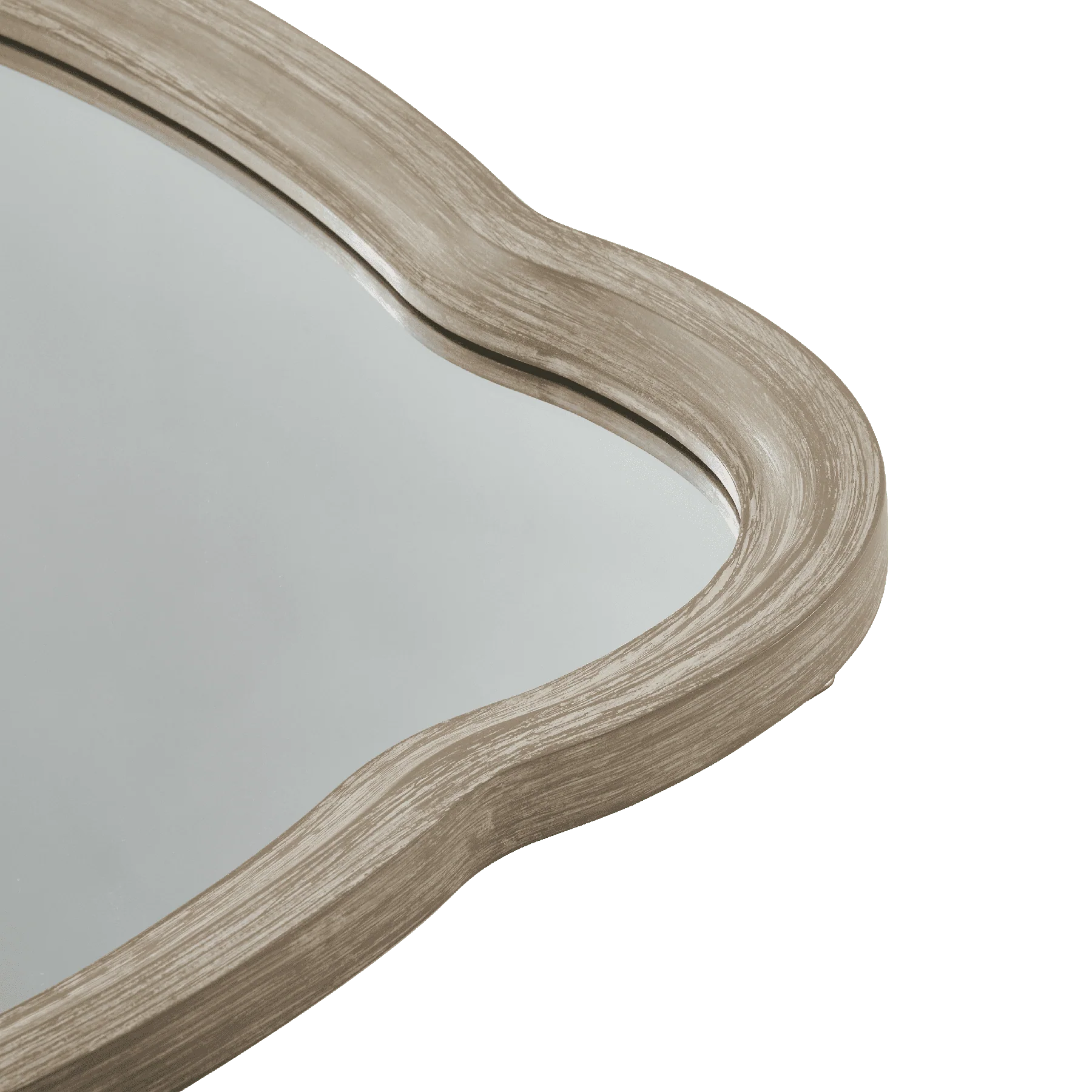 COZAYH Curved Wood Frame Accent Mirror, Farmhouse French Country Decorative Wall Mirror, Rectangle 23.5" L x 38" W, Natural