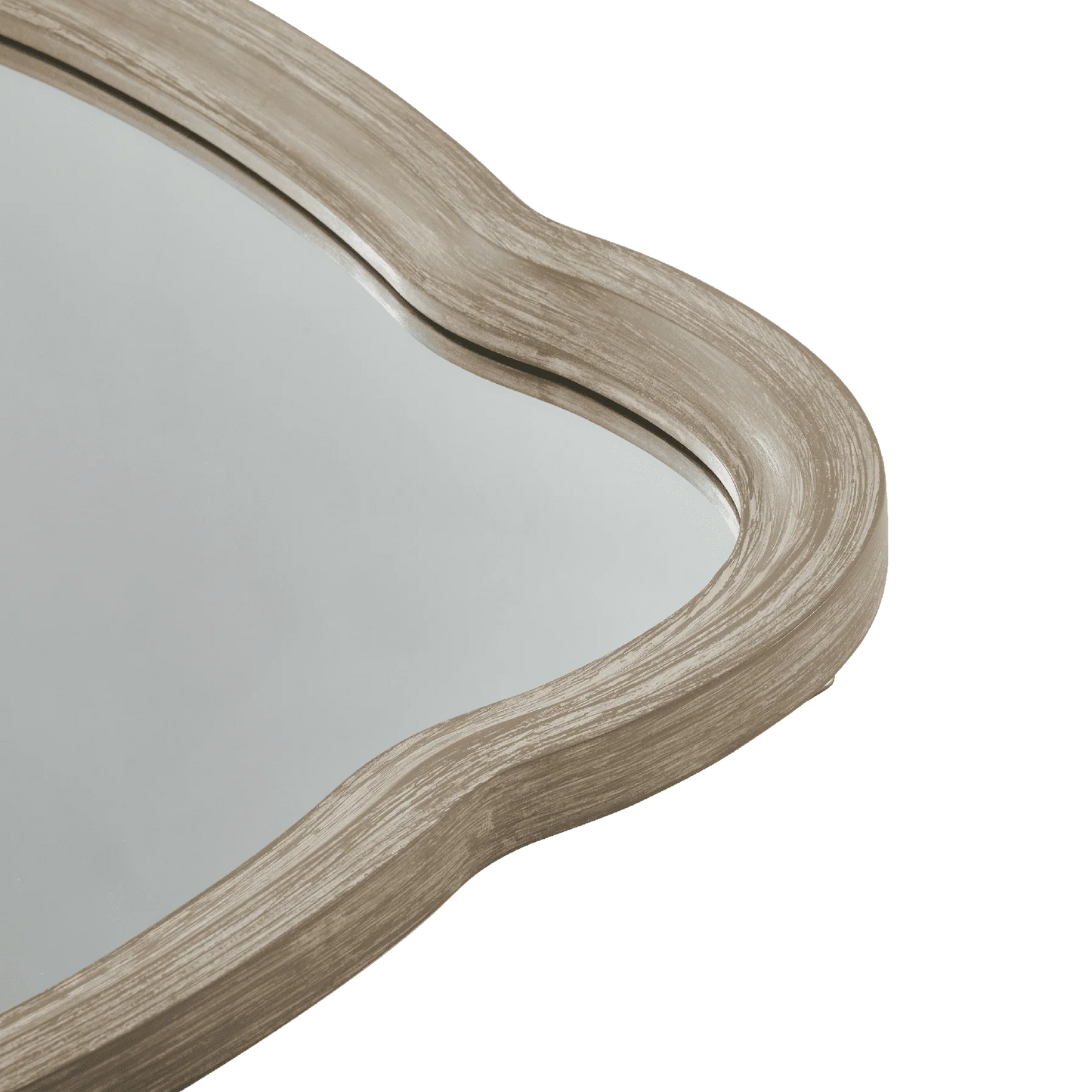 COZAYH Curved Wood Frame Accent Mirror, Farmhouse French Country Decorative Wall Mirror, Rectangle 23.5" L x 38" W, Natural