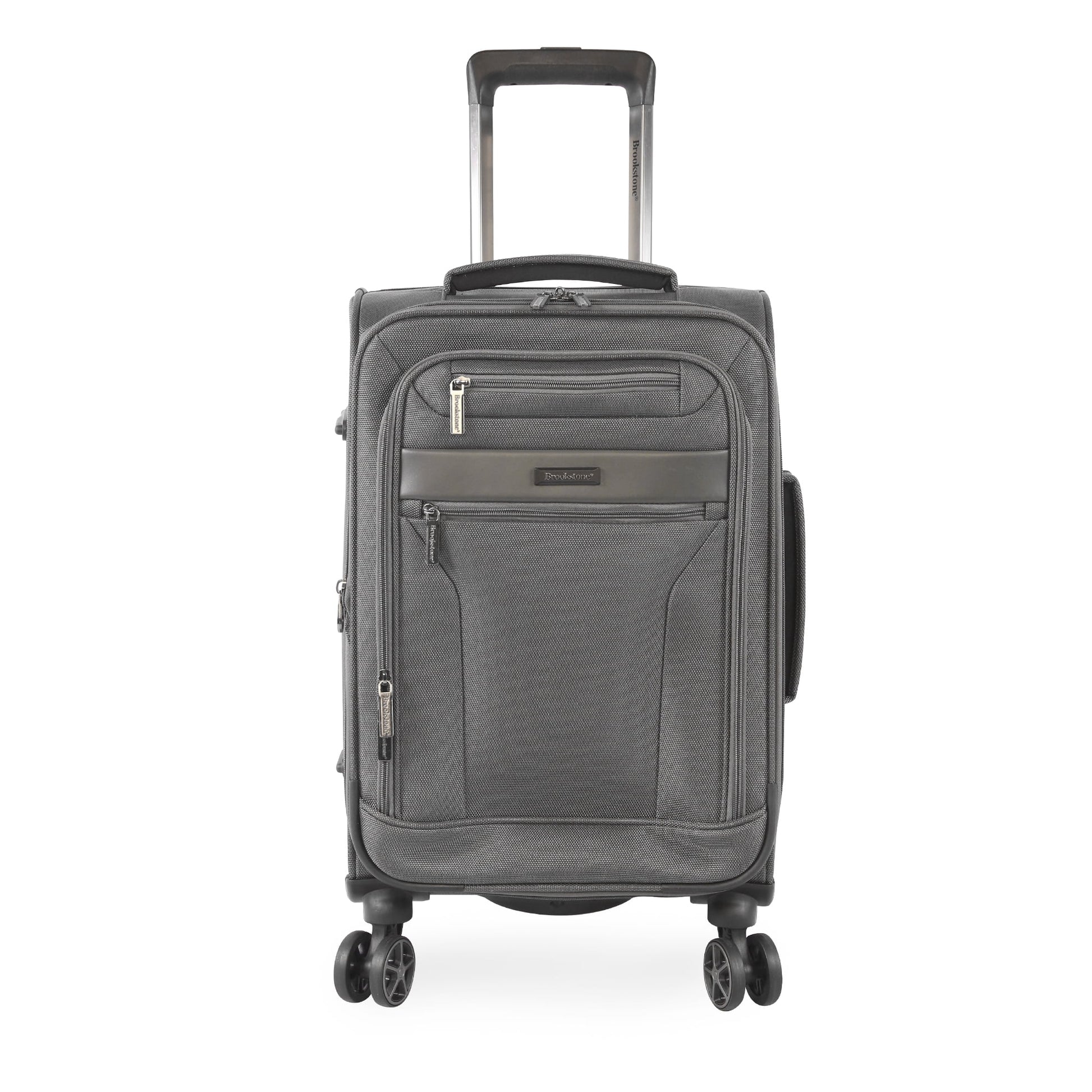 Brookstone Harbour 22" Softside Carry-on Spinner Luggage - Dark Charcoal