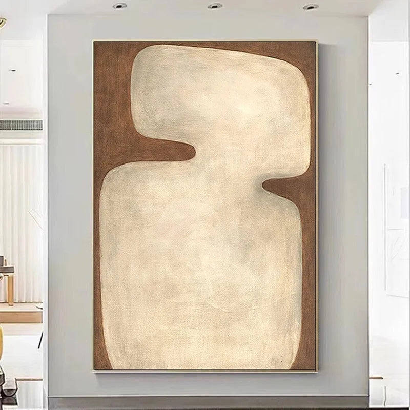 Brown Abstract Painting Wabi Sabi Wall Art Minimalist Painting Neutral Abstract Art Lare Earth Tone Modern Painting Home Decor