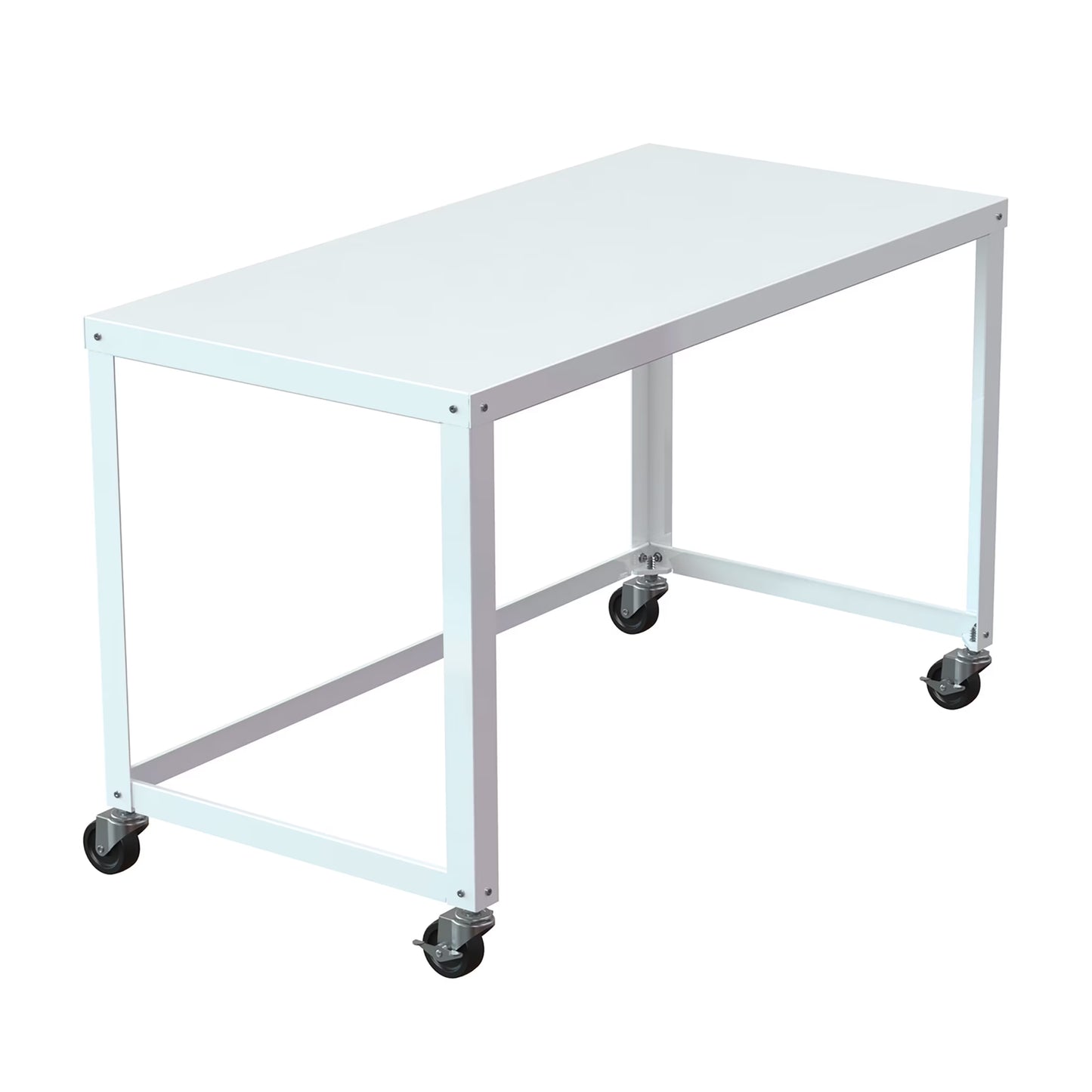 Space Solutions Ready-to-Assemble 48-inch Wide Mobile Metal Desk for Home Office, Navy