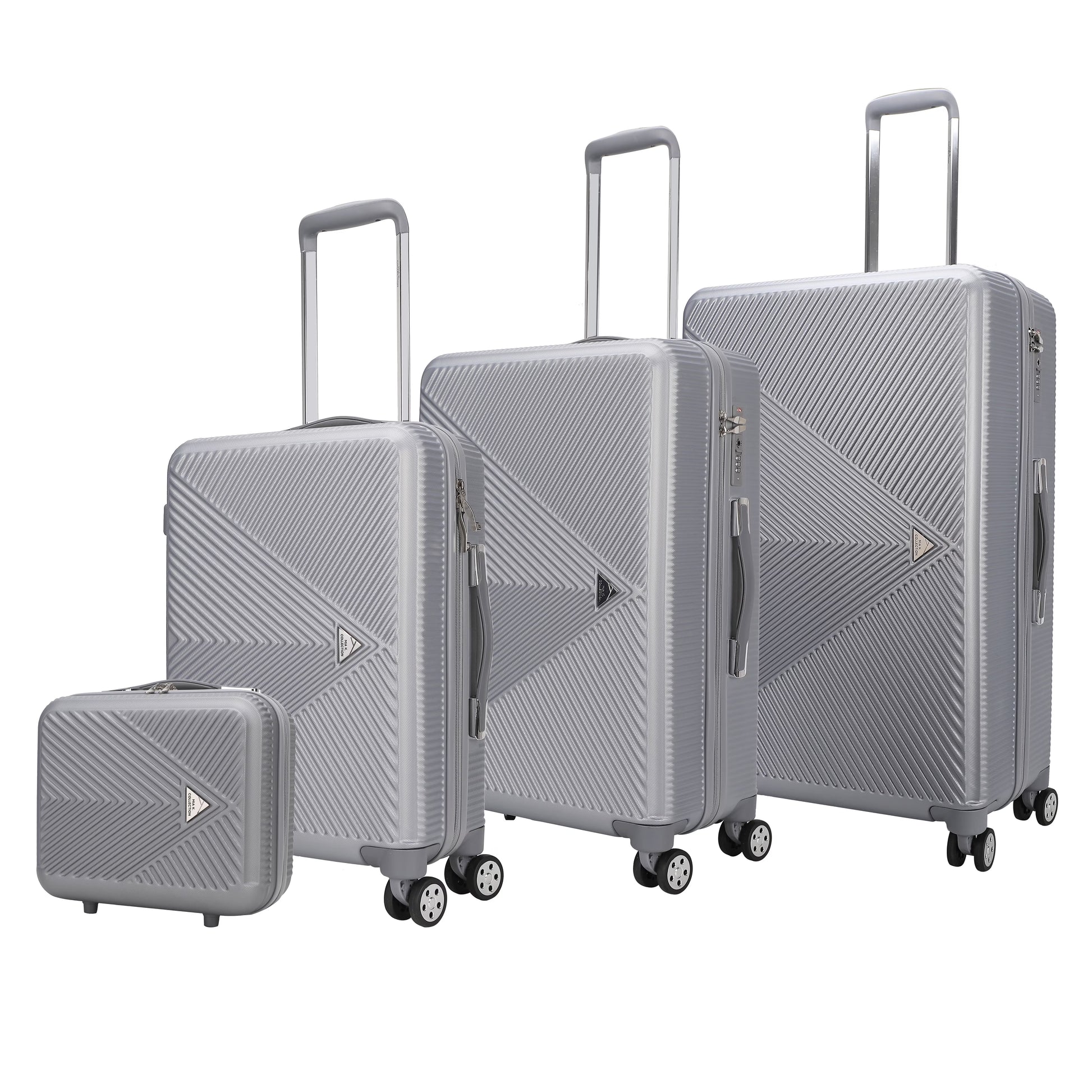 MKF Collection Felicity Travel Luggage 4 pcs set, Luxurious Lightweight Suitcase by Mia K - Rose Gold