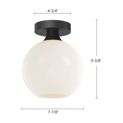 Alora Lighting Fm506108op Castilla 8" Wide Semi-Flush Globe Ceiling Fixture - Black