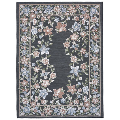 Laguna Indoor/Outdoor Area Rug, Beta Black, 5'3' x 7'