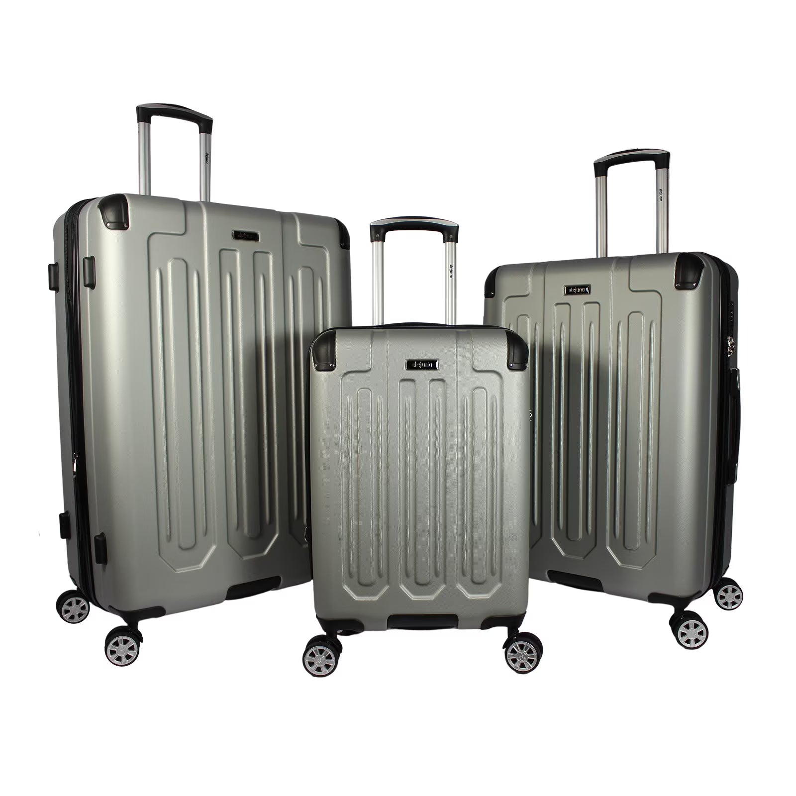 Dejuno Tutin 3-Piece Hardside Spinner Luggage Set With TSA Lock - Olive