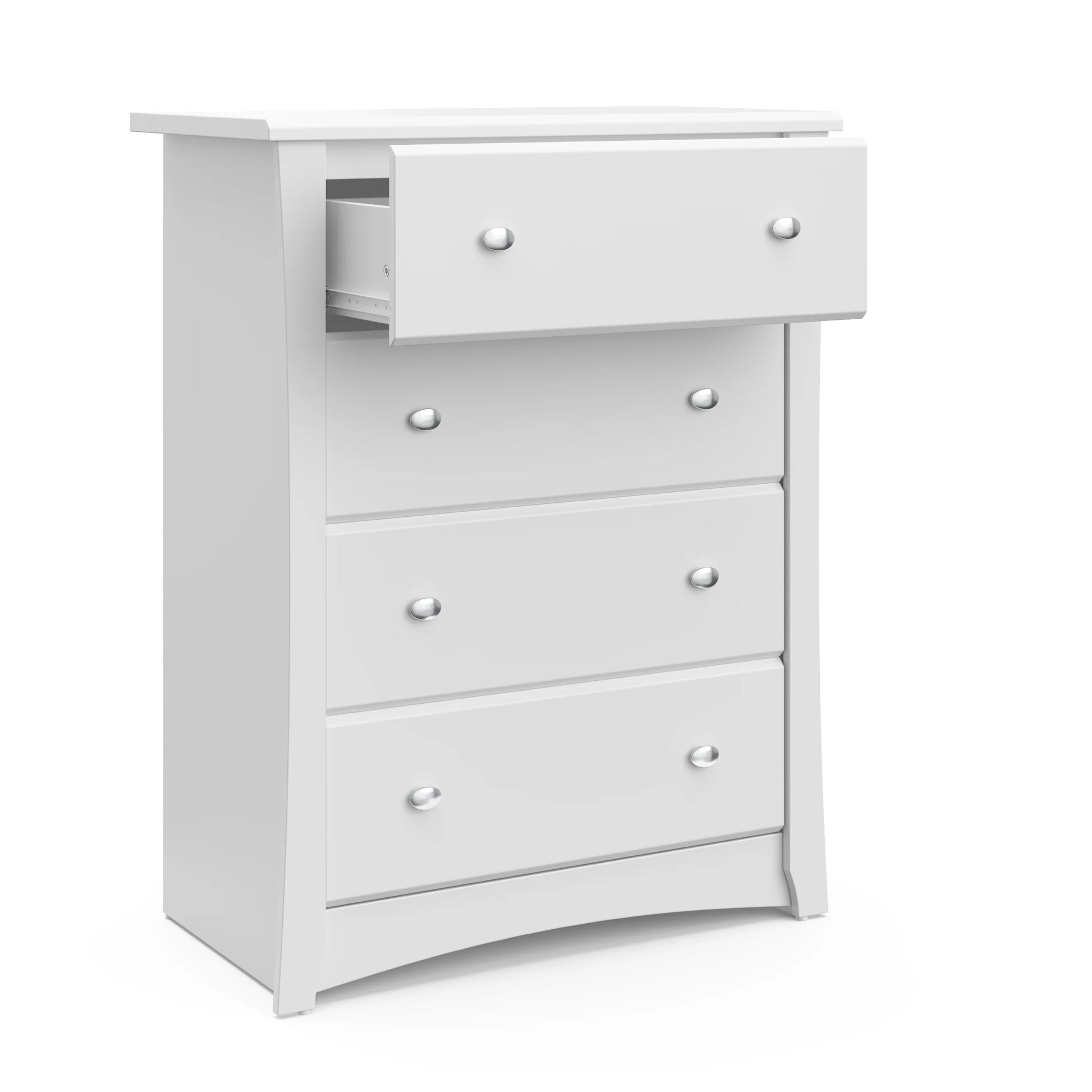 Storkcraft Crescent 4 Drawer Childrens Nursery Dresser, White
