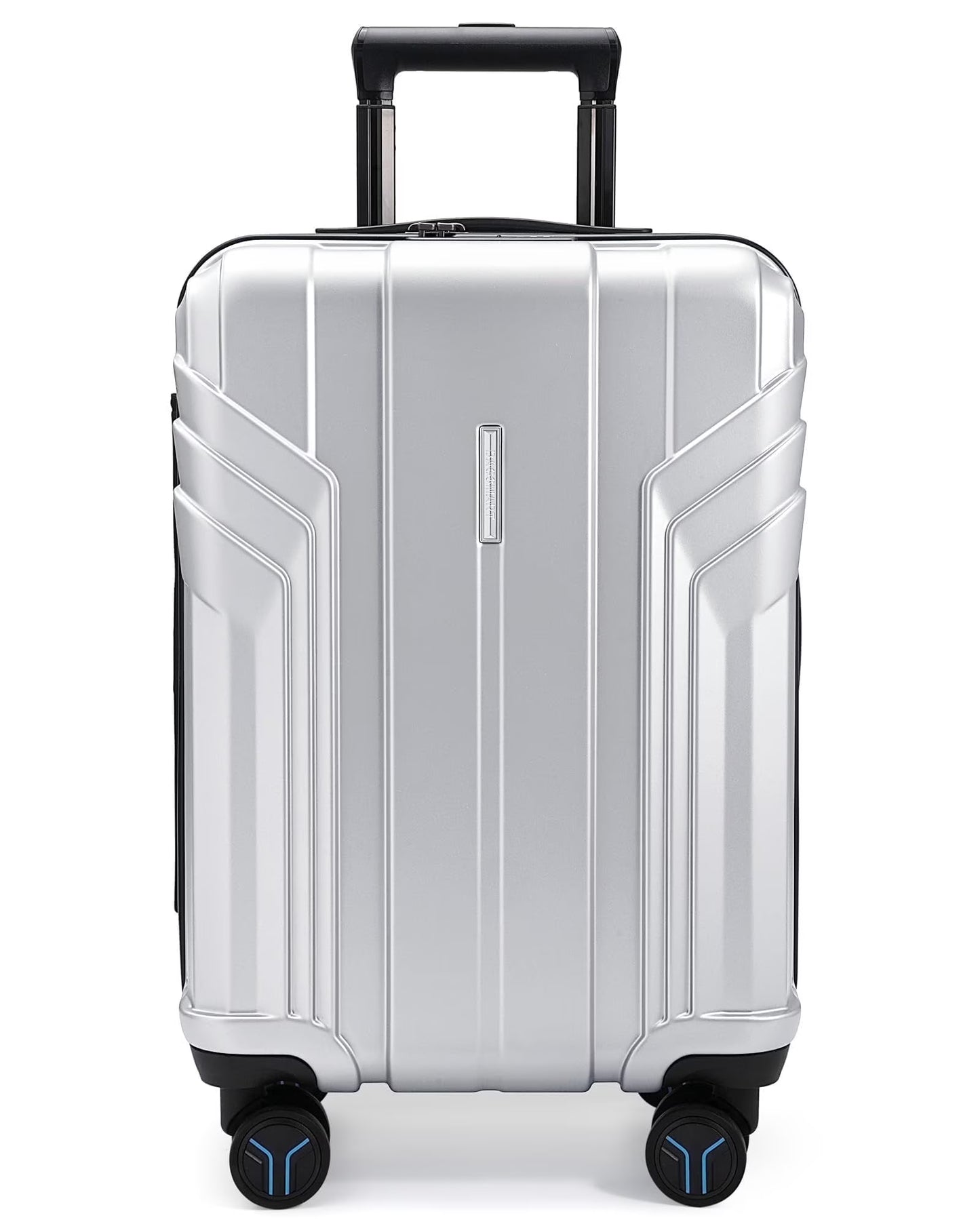 BAGSMART Expandable Carry On Luggage 22x14x9 Airline Approved, 1OO% PC Lightweight Hard Shell Suitcase, 20 Inch Travel Luggage with Spinner Wheels, Waterproof Rolling Suitcase, Sliver Gray