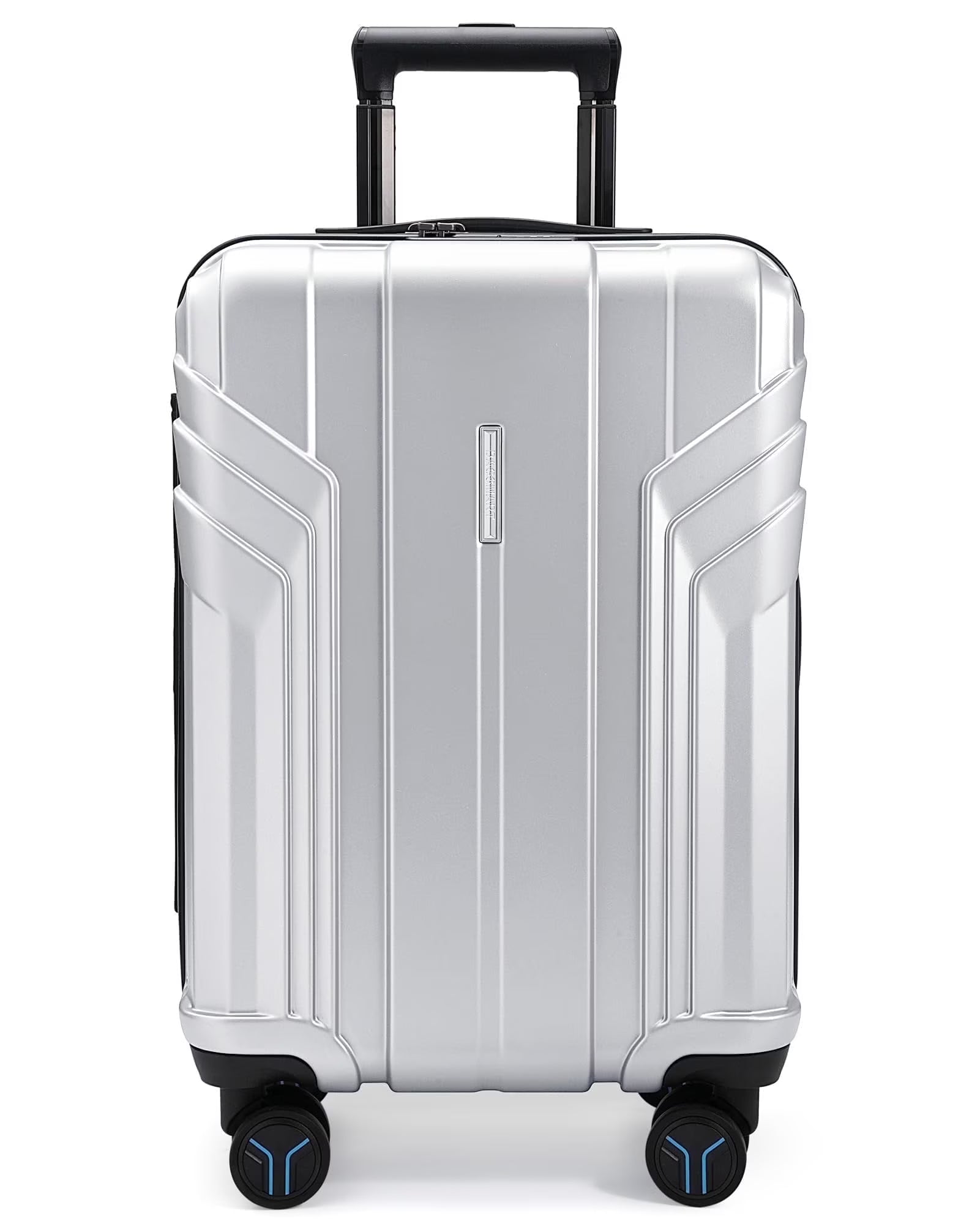 BAGSMART Expandable Carry On Luggage 22x14x9 Airline Approved, 1OO% PC Lightweight Hard Shell Suitcase, 20 Inch Travel Luggage with Spinner Wheels, Waterproof Rolling Suitcase, Sliver Gray