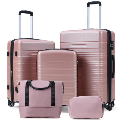 Danolapsi Luggage Sets 5 Piece Suitcases with Spinner Wheels,Womens Luggage Sets Carry on Bag Set,Hardside Carry On Suitcase Sets with Tsa Locks Duffel Bag,Travel Luggage