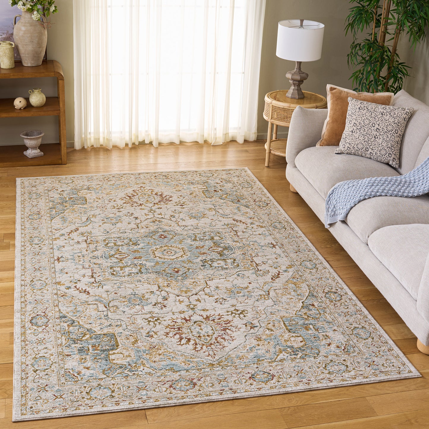 Safavieh Hamilton Area Rug, Ivory Blue, 6’ x 9’