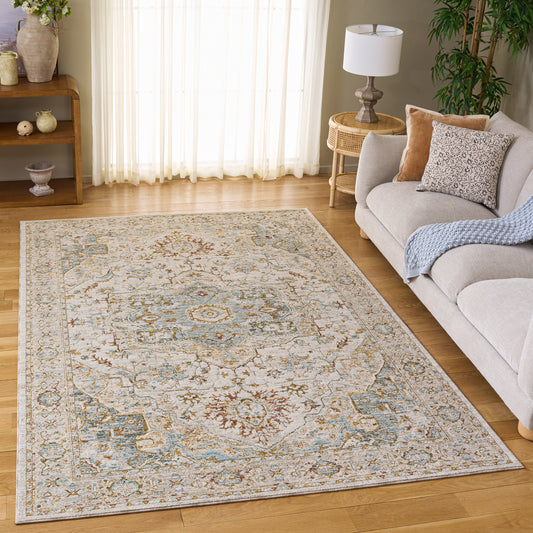 Safavieh Hamilton Area Rug, Ivory Blue, 6’ x 9’