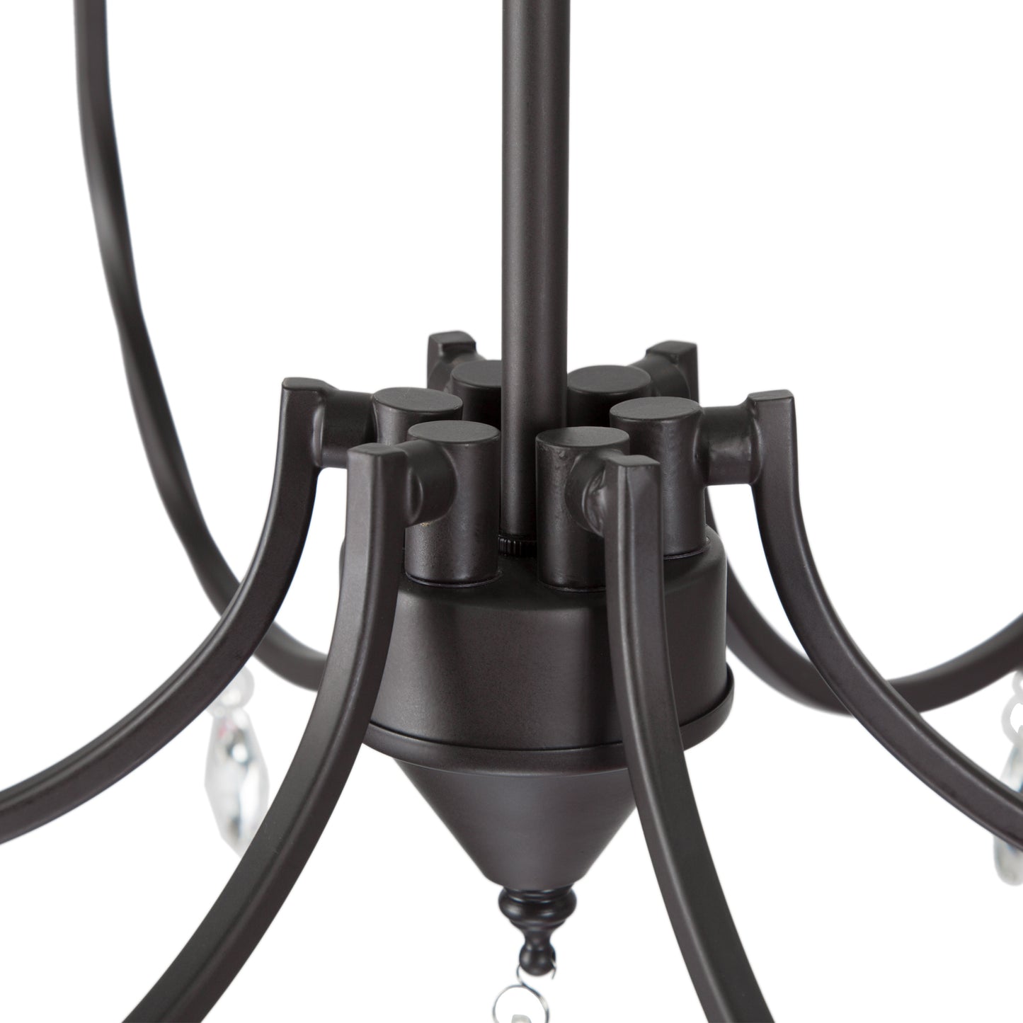 LNC 6-Light Crystal Oil-Rubbed Bronze Candle Chandelier