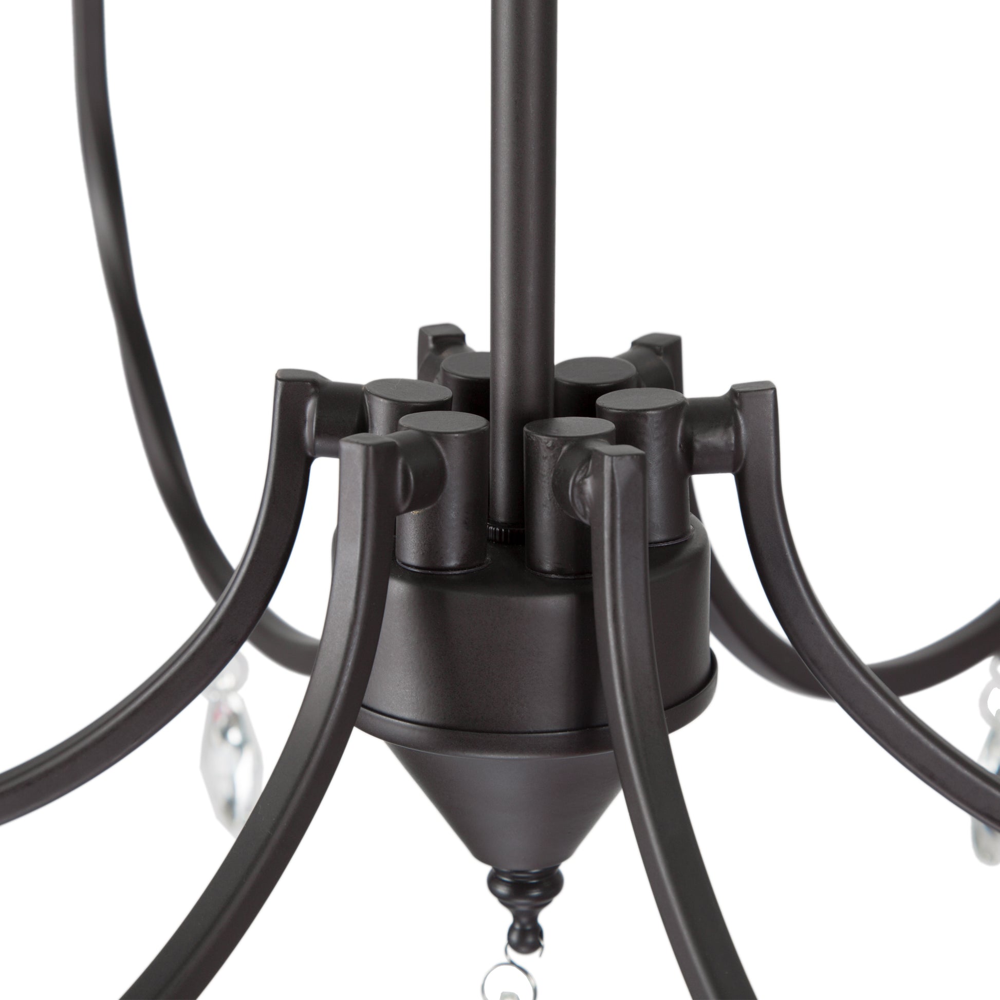 LNC 6-Light Crystal Oil-Rubbed Bronze Candle Chandelier