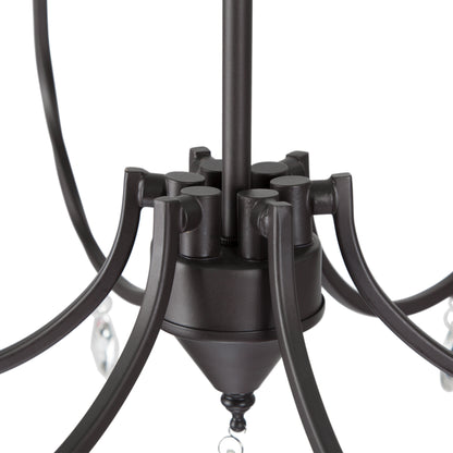 LNC 6-Light Crystal Oil-Rubbed Bronze Candle Chandelier