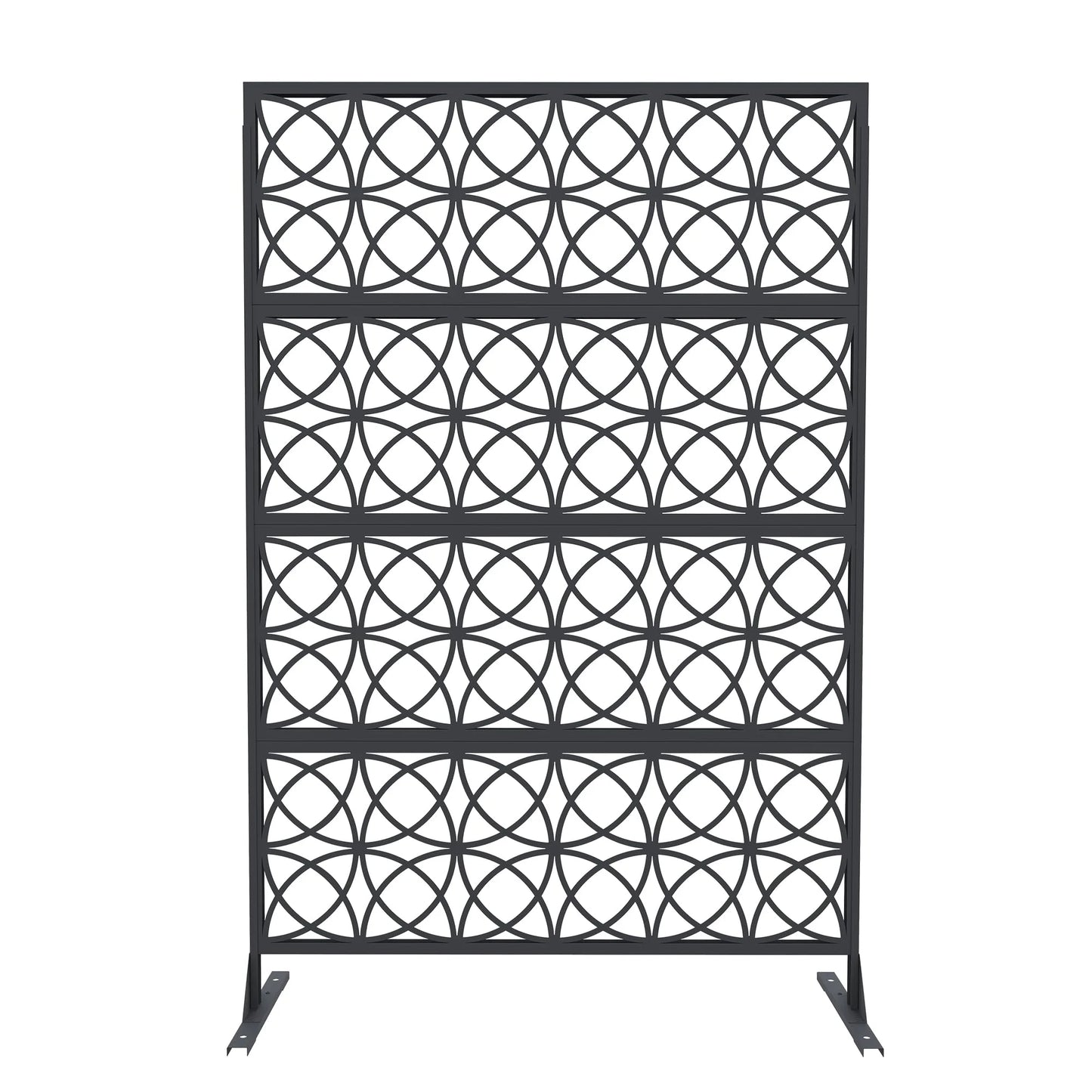 Accreate Decorative Wrought Privacy Screen - Easy Snap-Together Room Divider for Indoor/Outdoor Use, Breathable Wind-Resistant Partition with Anti-Tip Base (6x3.8ft)