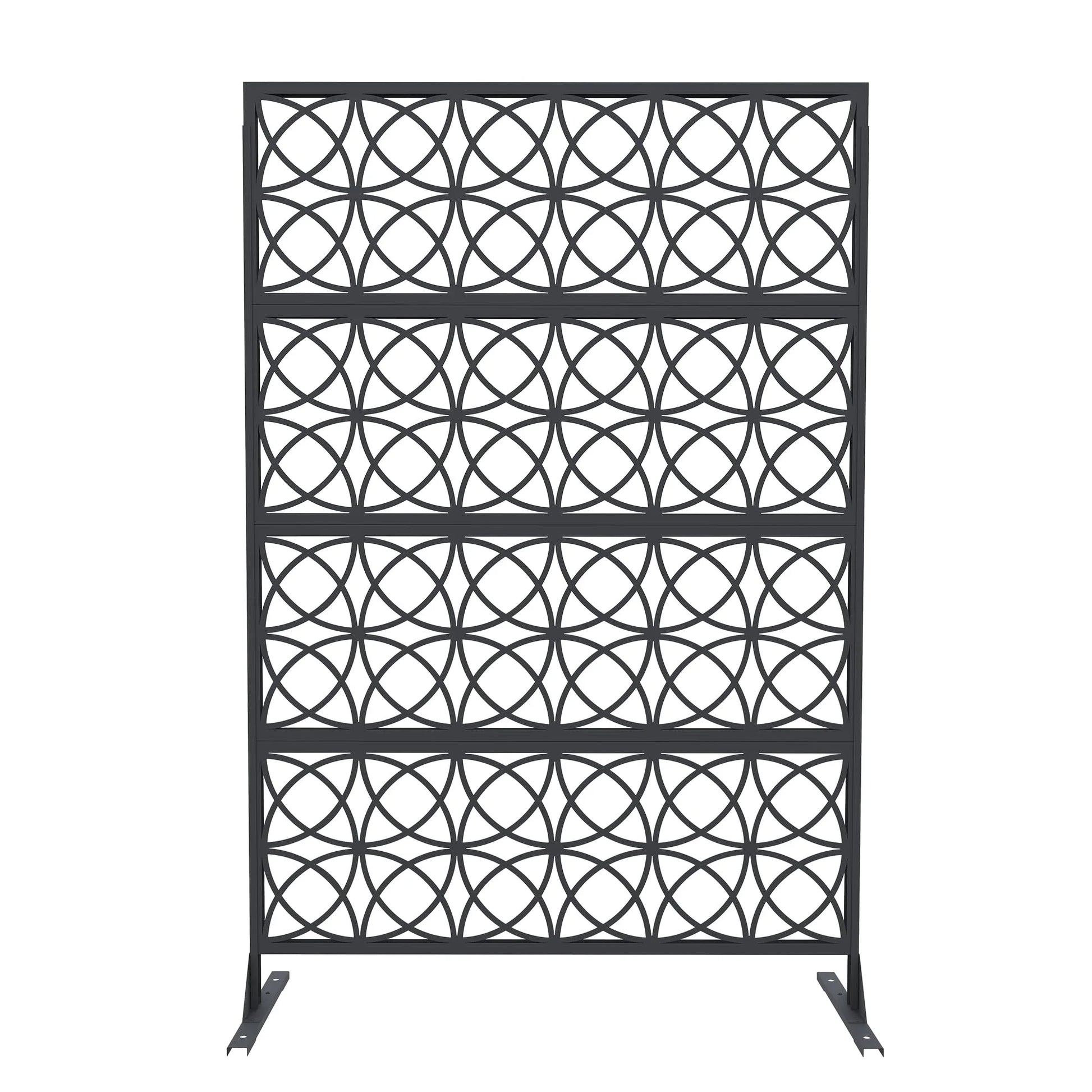Accreate Decorative Wrought Privacy Screen - Easy Snap-Together Room Divider for Indoor/Outdoor Use, Breathable Wind-Resistant Partition with Anti-Tip Base (6x3.8ft)