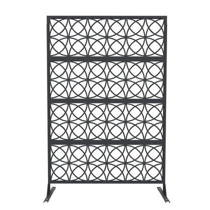 Accreate Decorative Wrought Privacy Screen - Easy Snap-Together Room Divider for Indoor/Outdoor Use, Breathable Wind-Resistant Partition with Anti-Tip Base (6x3.8ft)