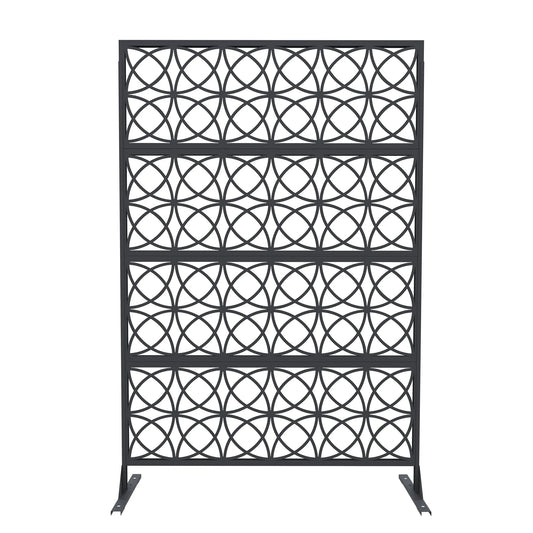 Accreate Decorative Wrought Privacy Screen - Easy Snap-Together Room Divider for Indoor/Outdoor Use, Breathable Wind-Resistant Partition with Anti-Tip Base (6x3.8ft)