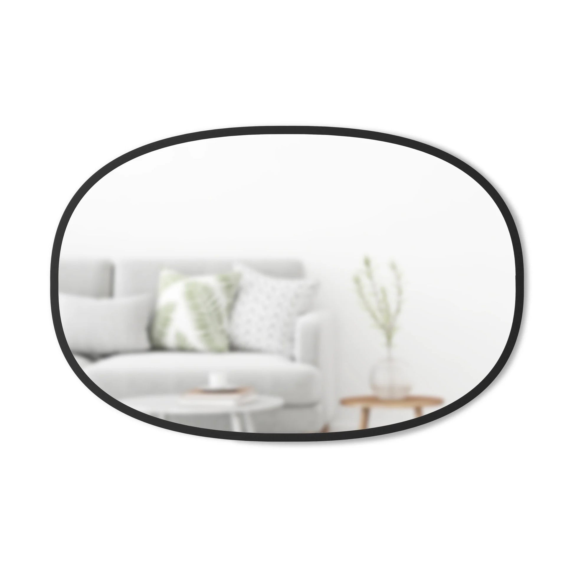 Umbra Hub Oval 24x36" Wall Mirror Black