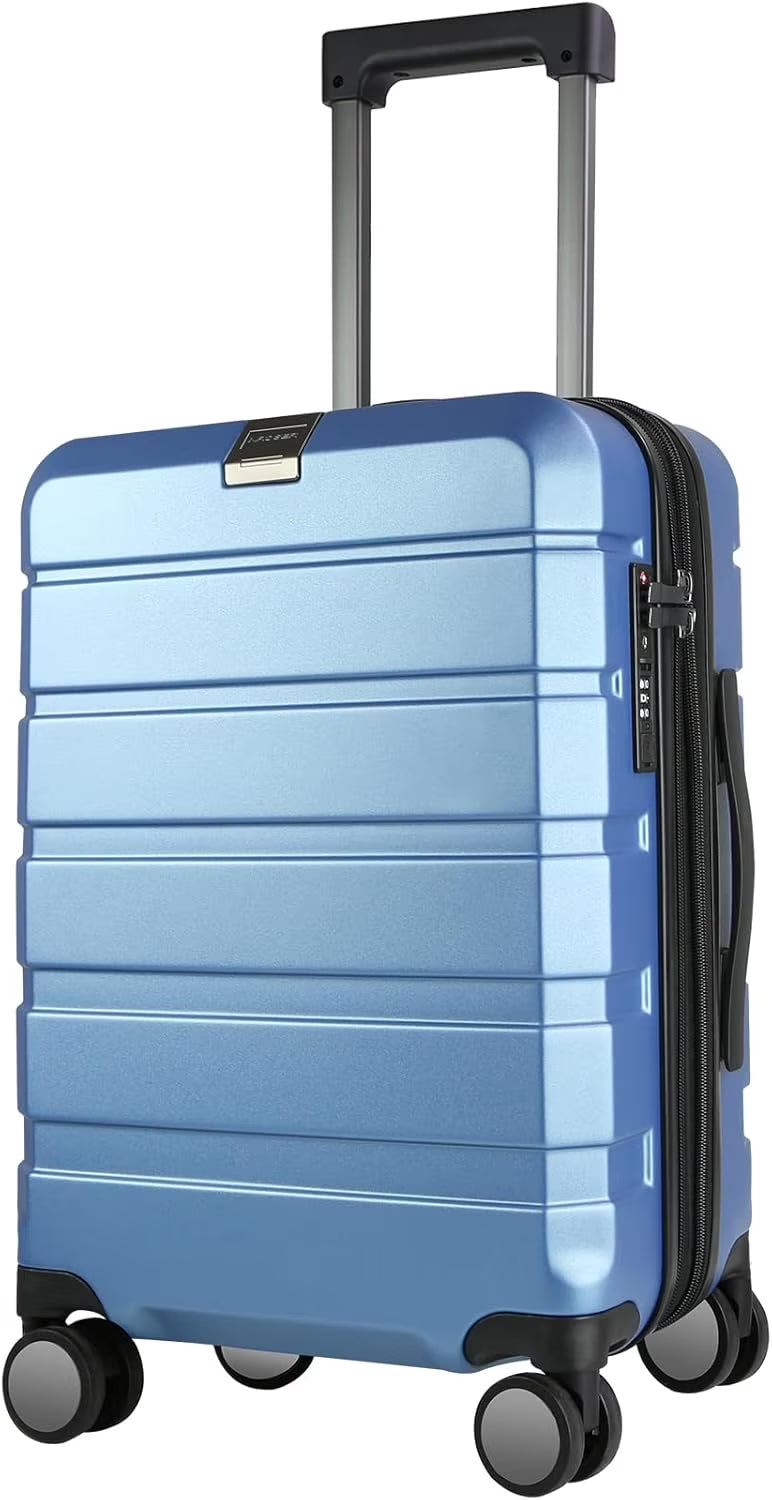 KROSER Carry On Luggage 20" Hardside Expandable with Spinner Wheels & Built-in TSA Lock, Durable Suitcase Rolling Luggage with USB Port, White