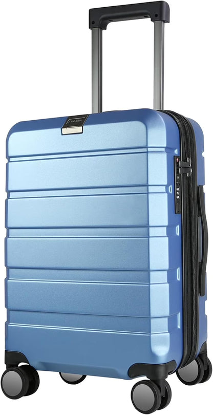KROSER Carry On Luggage 20" Hardside Expandable with Spinner Wheels & Built-in TSA Lock, Durable Suitcase Rolling Luggage with USB Port, White