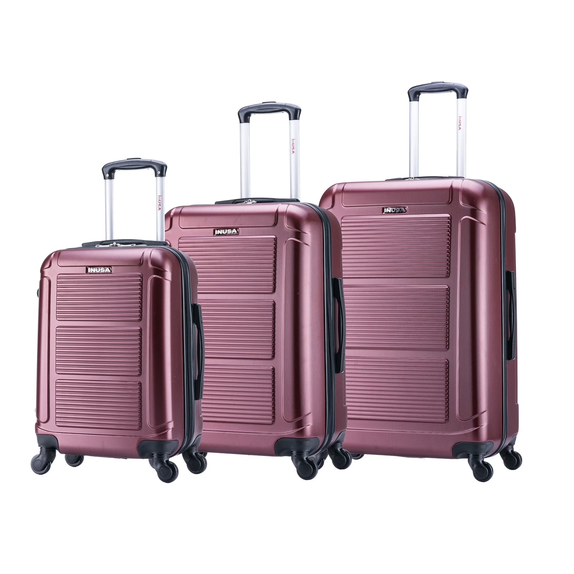 InUSA Pilot 3-Piece Hardside Luggage Sets with Spinner Wheels, Handle, Trolley, (20"/24"/28"), Blue