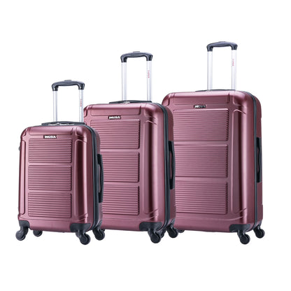 InUSA Pilot 3-Piece Hardside Luggage Sets with Spinner Wheels, Handle, Trolley, (20"/24"/28"), Blue