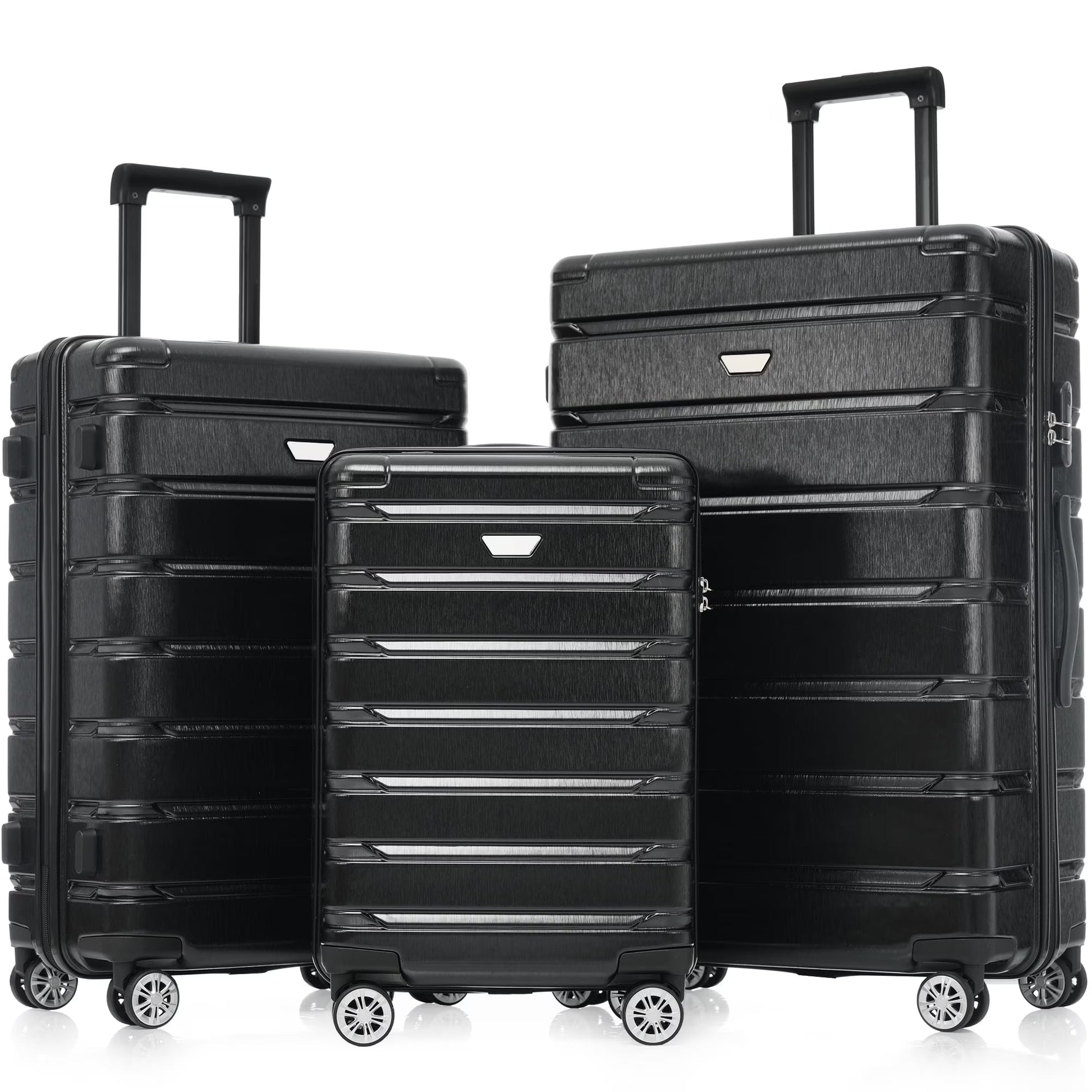 EUROCO 3 Piece Luggage Sets, ABS+PC Hardshell Suitcase with Spinner Wheels,Lightweight Durable Travel Suitcase Set for Men Women,Fog Gray
