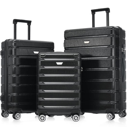 EUROCO 3 Piece Luggage Sets, ABS+PC Hardshell Suitcase with Spinner Wheels,Lightweight Durable Travel Suitcase Set for Men Women,Fog Gray