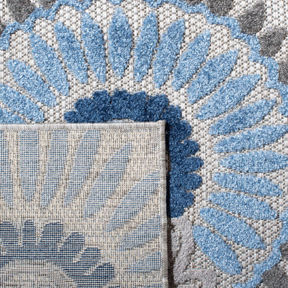 SAFAVIEH Cabana Brynn Indoor/Outdoor Area Rug, Grey/Blue, 5' x 8'