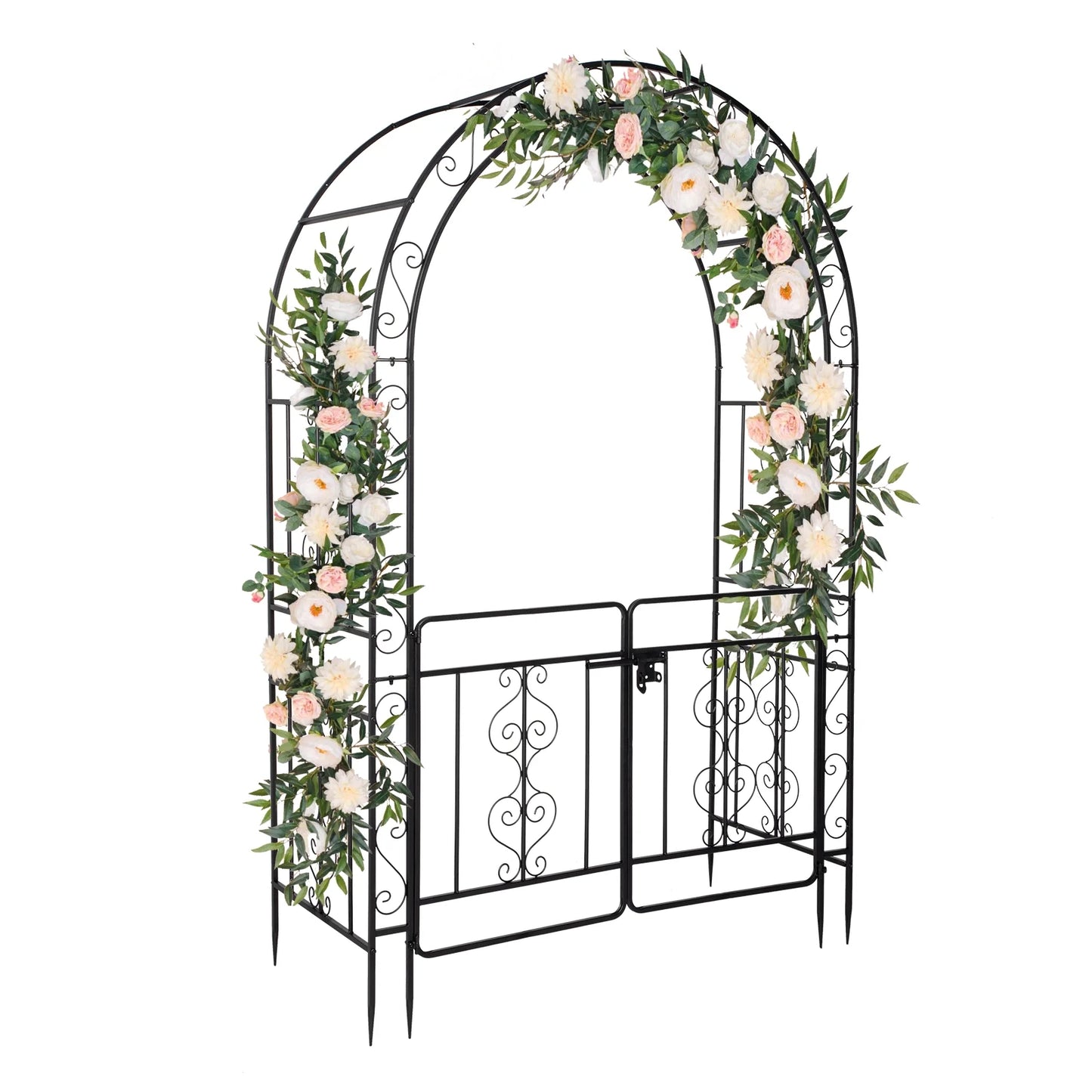 UBesGoo Garden Arch Arbor Trellis Steel Archway for Climbing Plants,7 Ft Iron