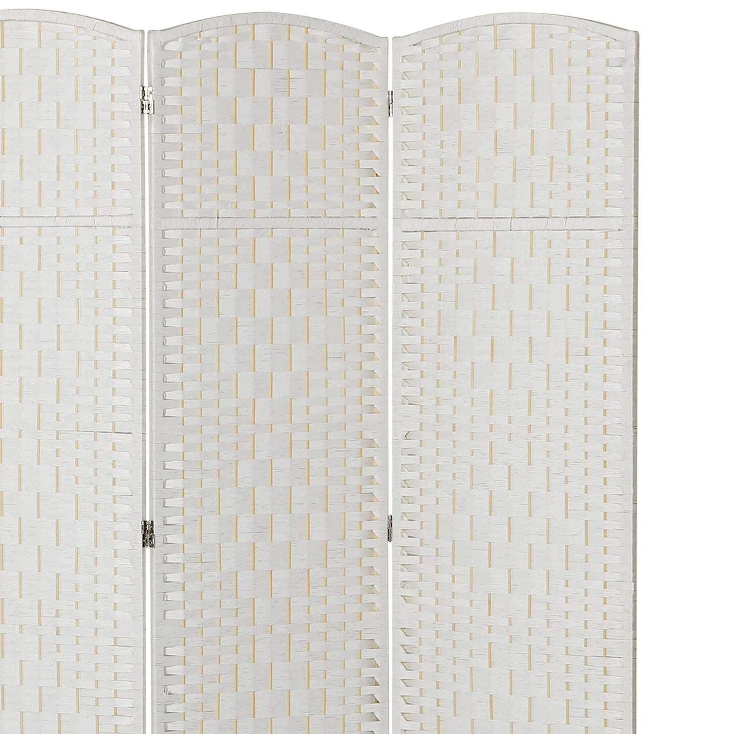 HOMCOM Room Divider, 3 Panel Folding Privacy Screen, 6FT Tall Portable Wicker Weave Partition Wall Divider for Bedroom, Home Office, White