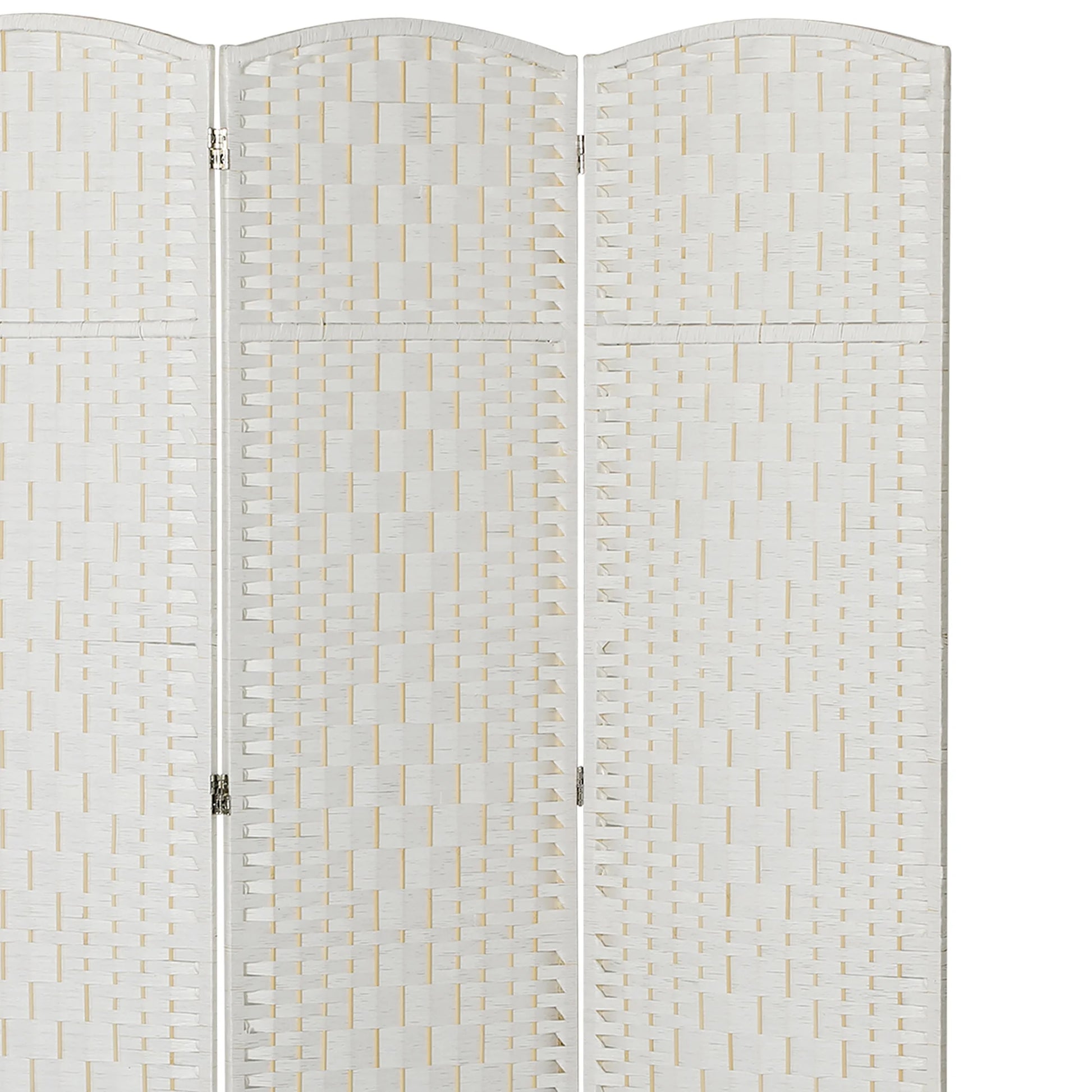 HOMCOM Room Divider, 3 Panel Folding Privacy Screen, 6FT Tall Portable Wicker Weave Partition Wall Divider for Bedroom, Home Office, White