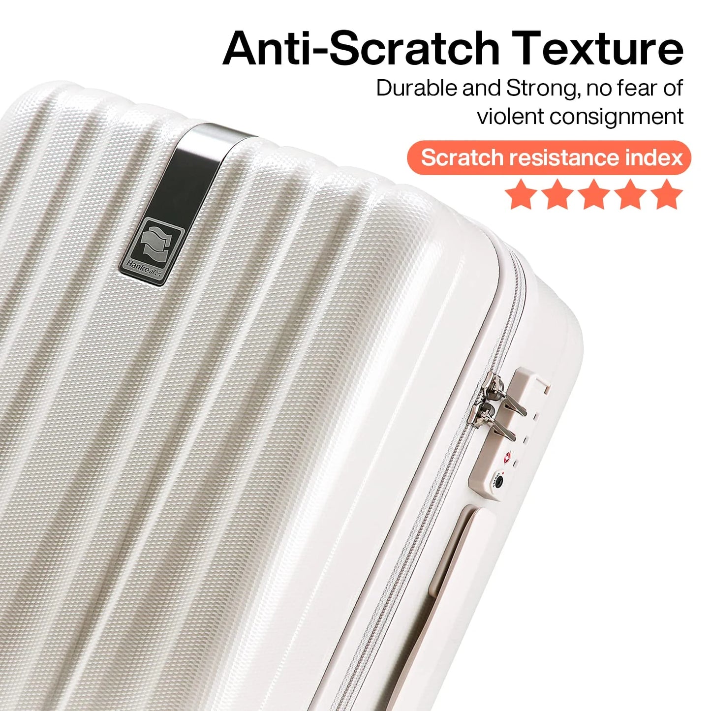 Hanke 28in Adult Hardside Checked Luggage, Ivory White