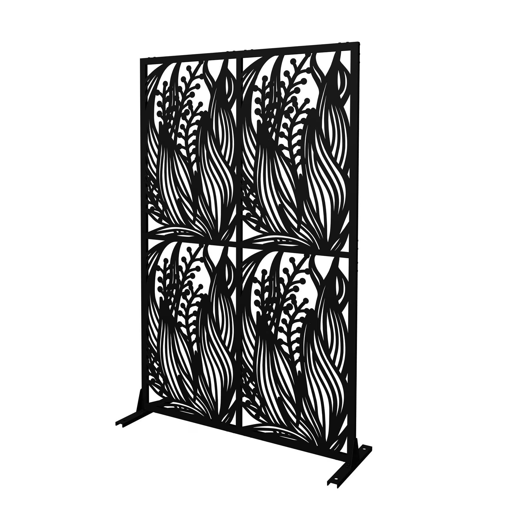 Metal Privacy Screen W3.8Ft X H6Ft Elegant White Bird Shape Outdoor Indoor Room Divider Easy To Assemble Portable Solution For Balcony Garden Patio And Living Room Privacy Needs