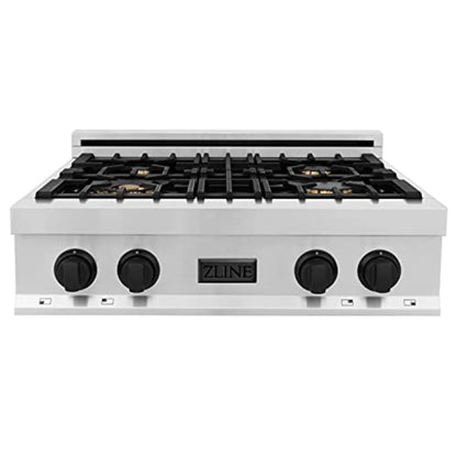 ZLINE 36 in. Autograph Edition Rangetop in Stainless Steel with Gold Accents (RTZ-36-G)