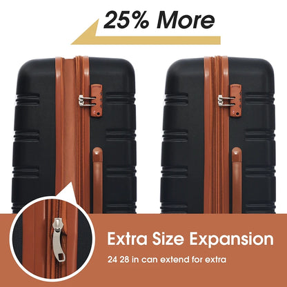 Resenkos Luggage Expandable Suitcase,Hardshell Luggage Sets 2Pcs + Bag Spinner Suitcase with TSA Lock Lightweight 20" + 28"