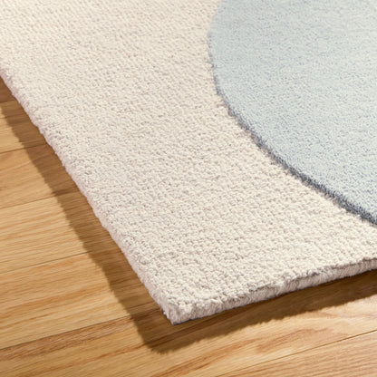 TOWN & COUNTRY LUXE Olso Abstract Colorblock Handcrafted Wool Area Rug, Beige/Blue/Grey, 5'x7'