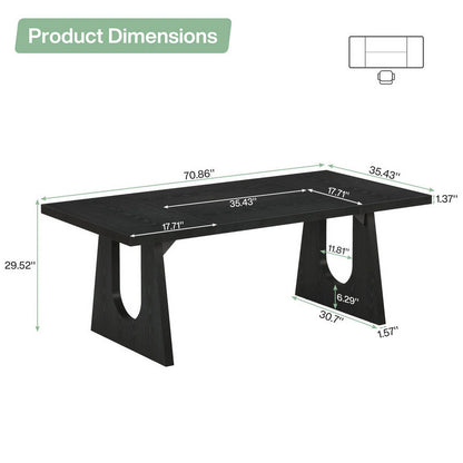 Tribesigns 70.9-Inch Executive Desk, Computer Office Desk, Modern Simple Desk with Large Desktop, Writing Desk Workstation Business Furniture for Home Office, Study, Metal Frame, Oak and Black