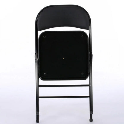 Folding Chairs with Leather Padded Seats Black for Home Office 6-Pack